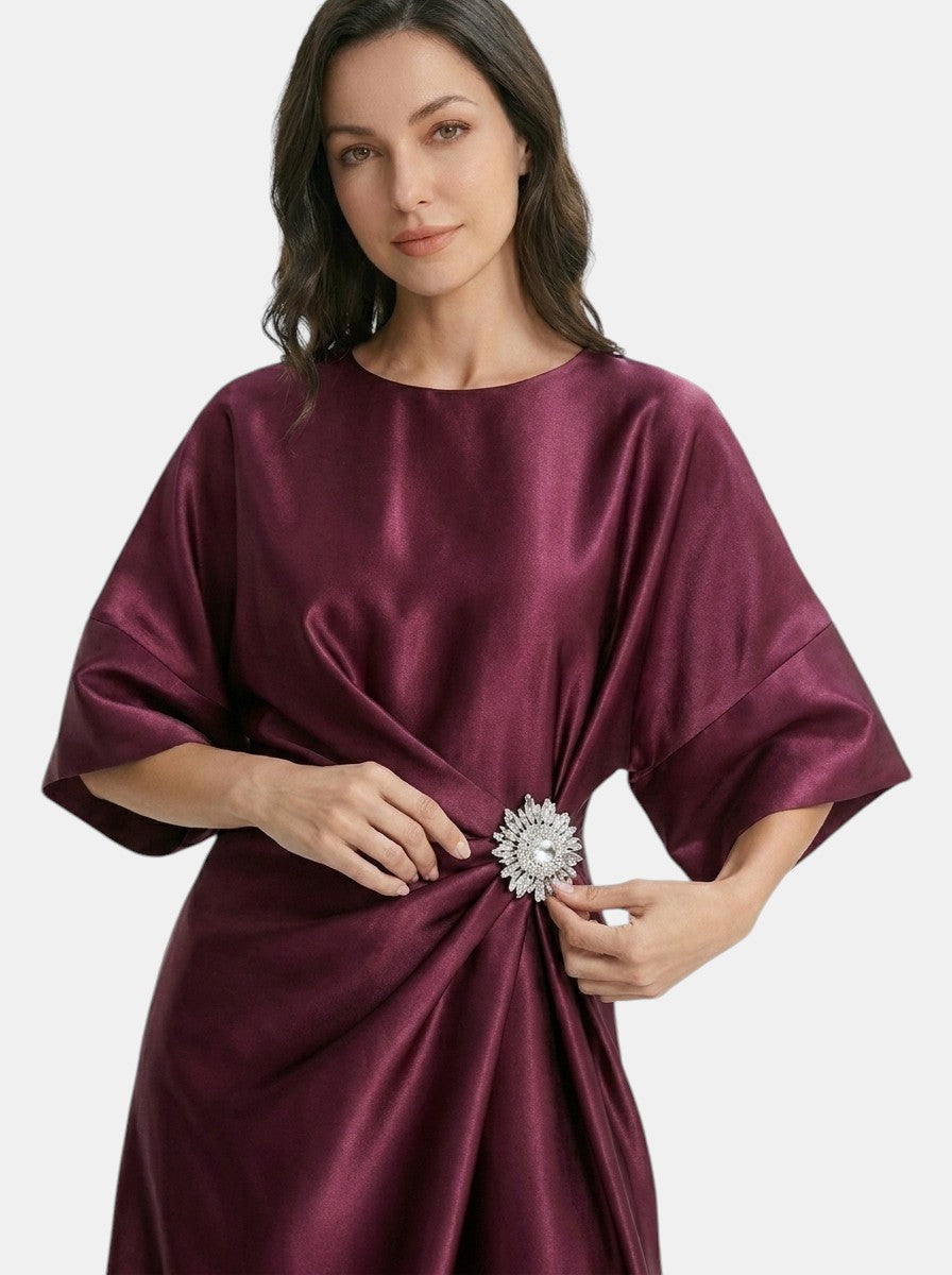 Women's Luxurious Satin Evening Gown | Elegant Long Formal Dress for Women