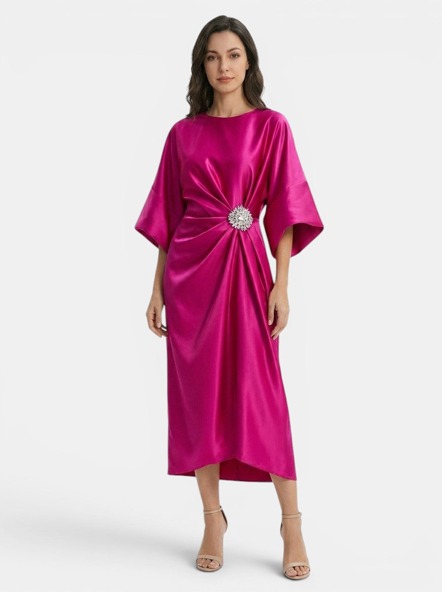 Women's Luxurious Satin Evening Gown | Elegant Long Formal Dress for Women