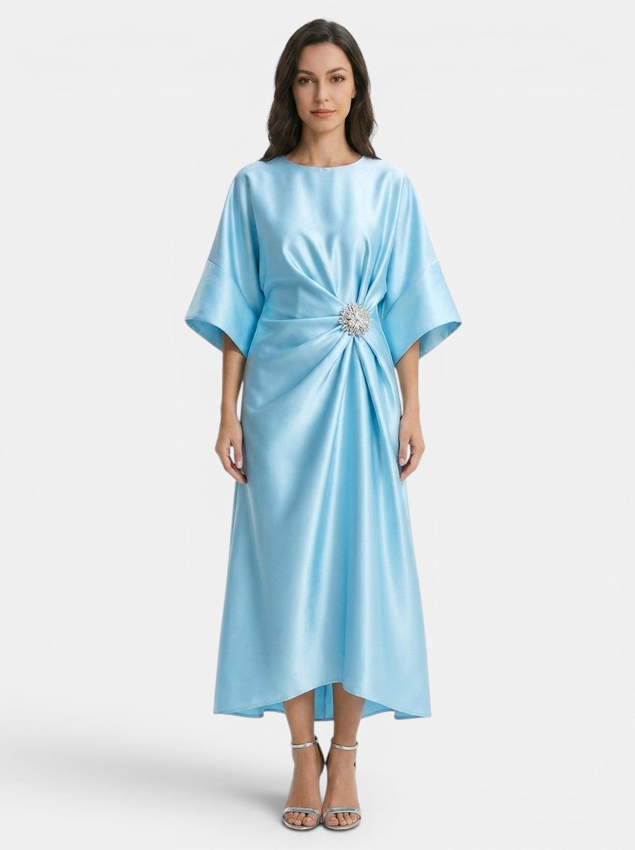 Women's Luxurious Satin Evening Gown | Elegant Long Formal Dress for Women