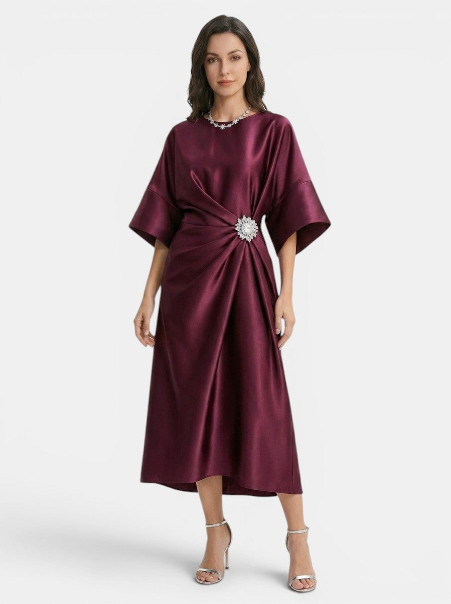 Women's Luxurious Satin Evening Gown | Elegant Long Formal Dress for Women