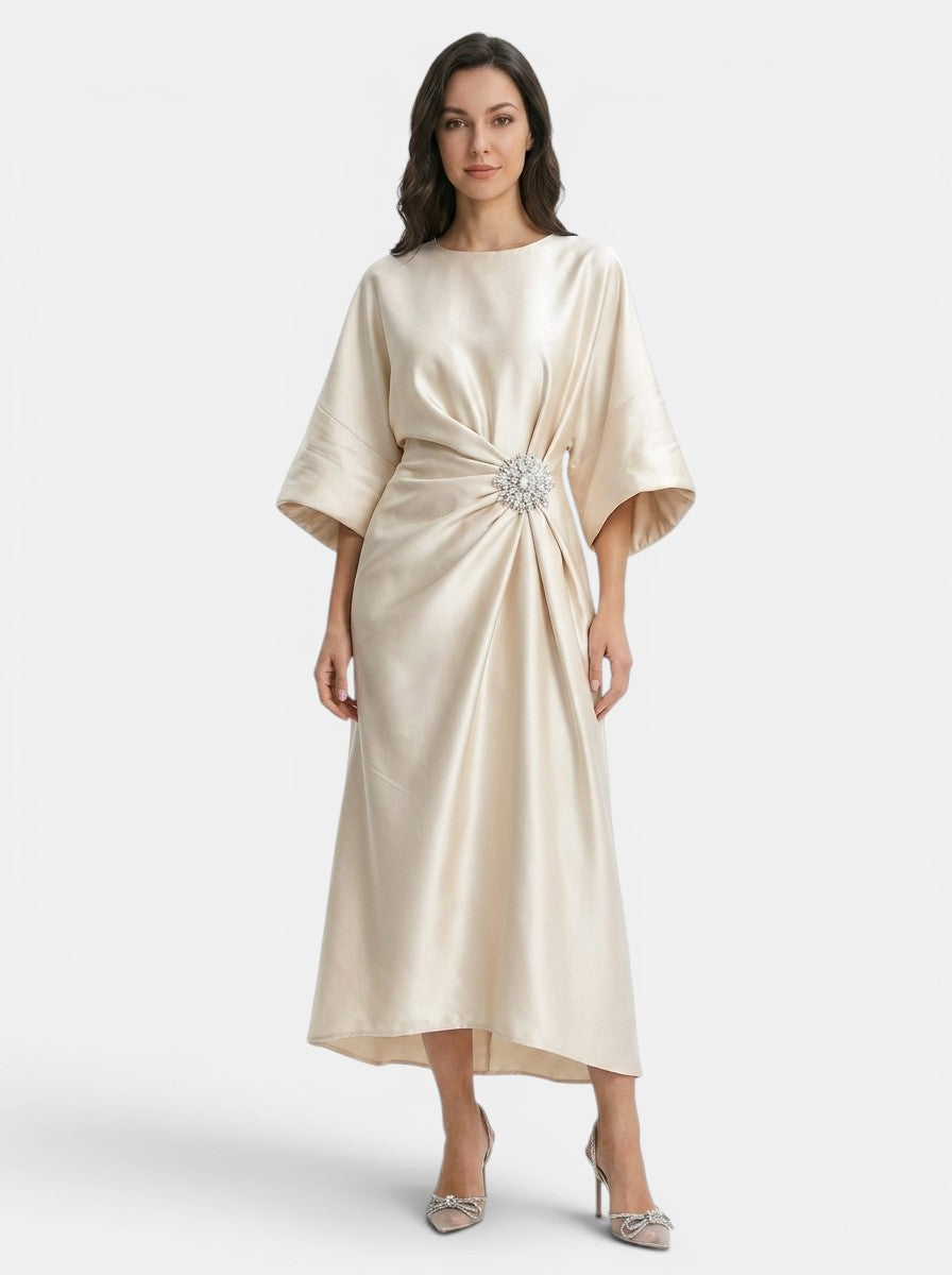 Women's Luxurious Satin Evening Gown | Elegant Long Formal Dress for Women