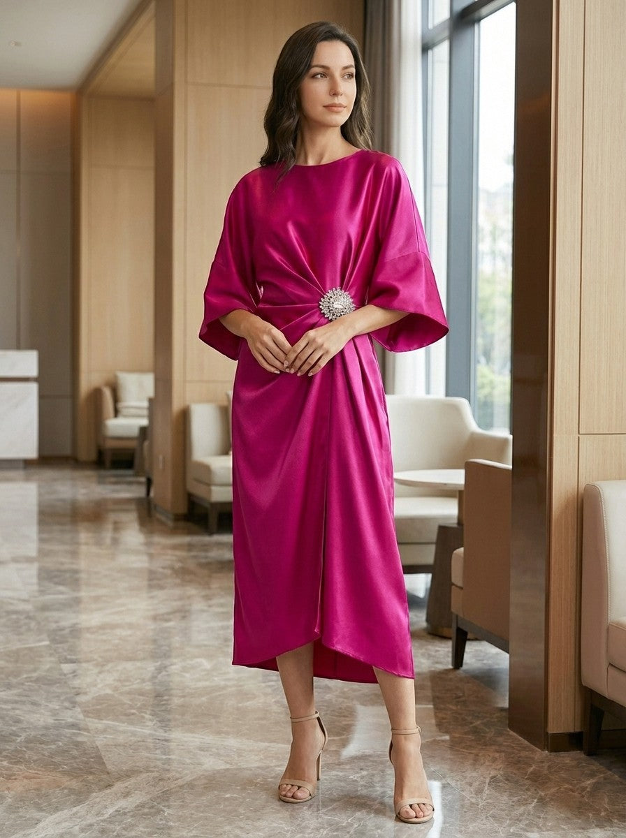 Women's Luxurious Satin Evening Gown | Elegant Long Formal Dress for Women