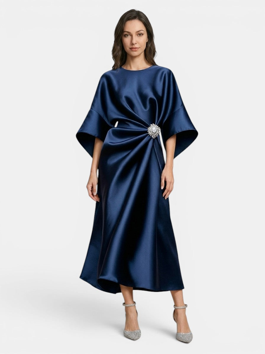 Women's Luxurious Satin Evening Gown | Elegant Long Formal Dress for Women