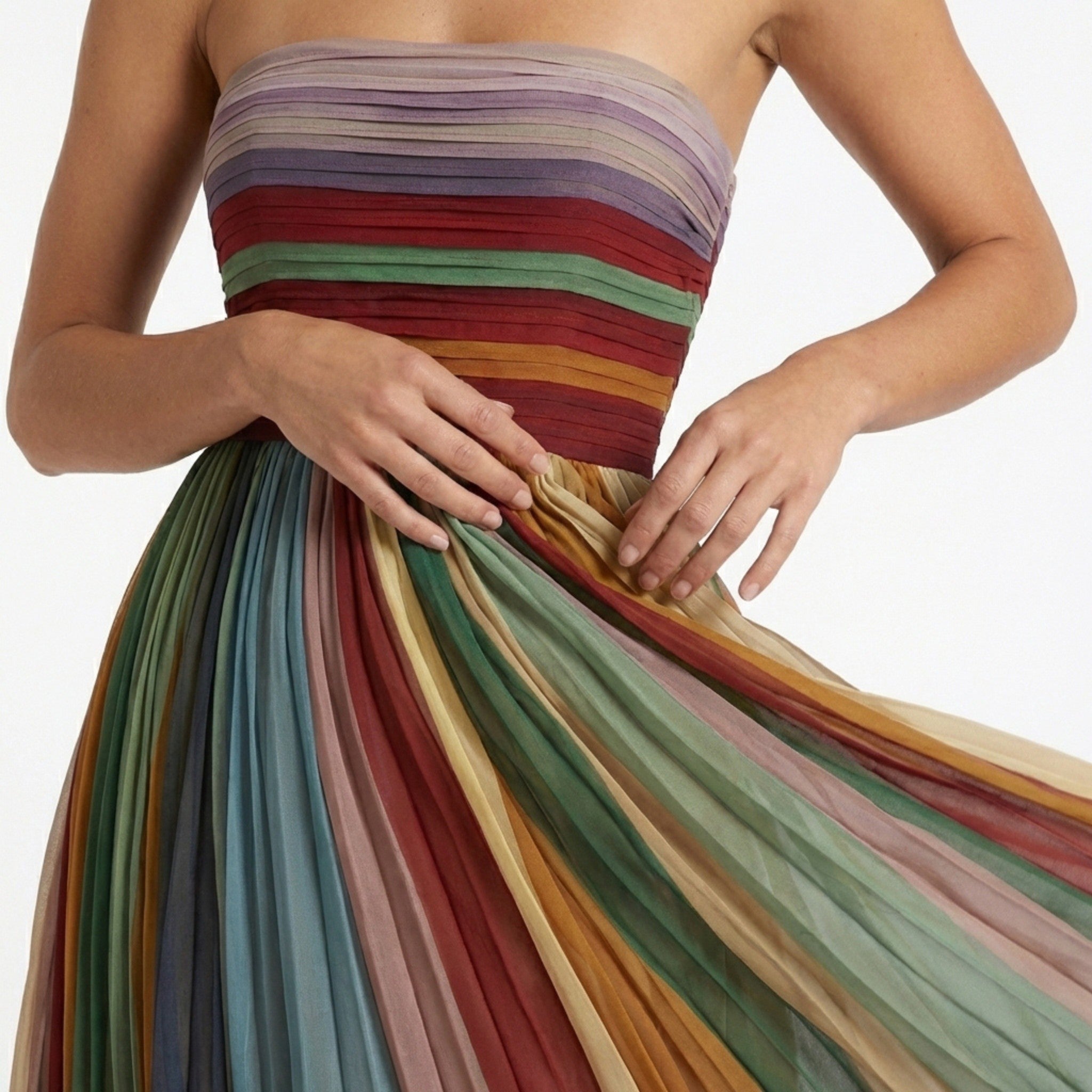 Vestido maxi plisado para mujer | Elegante vestido de noche sin tirantes para celebraciones festivas