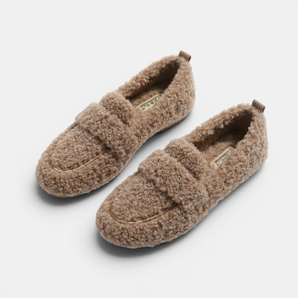 Womens Plush Fabric Moccasins | Cozy Elegant Indoor Slippers 7