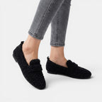 Womens Plush Fabric Moccasins | Cozy Elegant Indoor Slippers 5