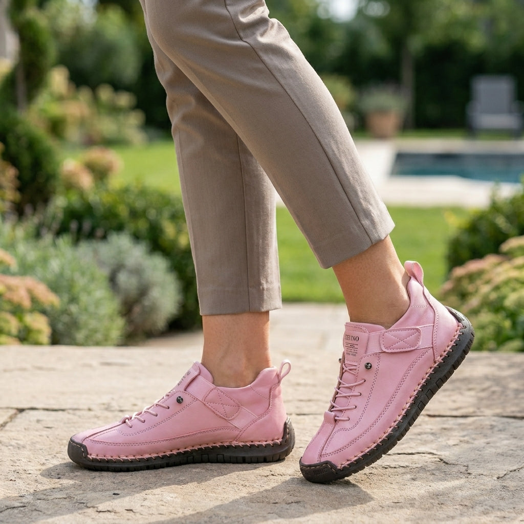 Zapatillas ortopédicas de cuero premium para hombre | Entrenadores cómodos de ajuste ancho para todas las estaciones