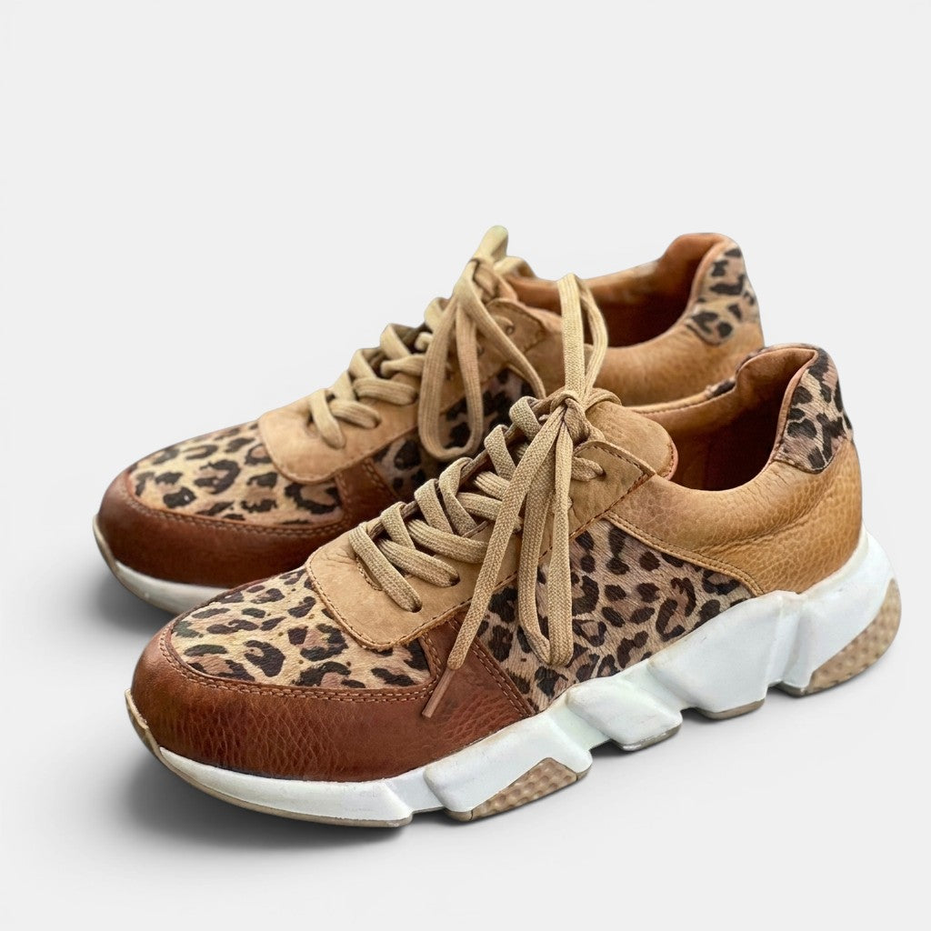Womens PU Leopard Print Sneakers | Stylish Chunky Sole Casual Shoes for Spring 3