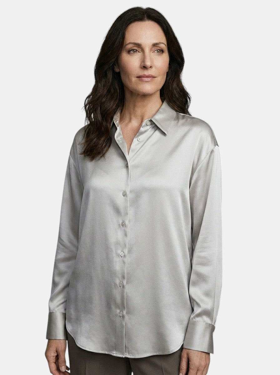 Womens Satin Blend Blouse | Elegant Relaxed Fit Top for All-Season Wear 7