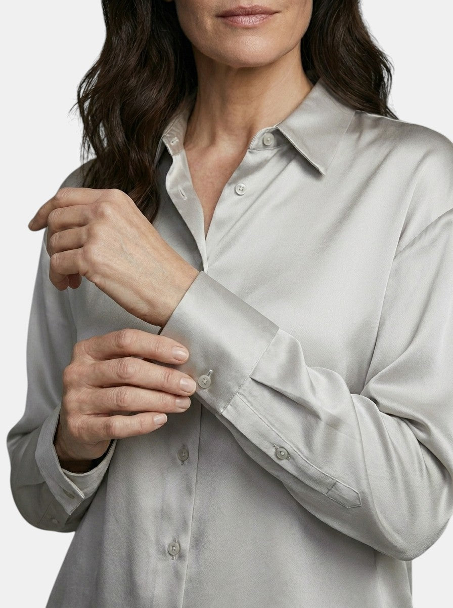 Womens Satin Blend Blouse | Elegant Relaxed Fit Top for All-Season Wear 8