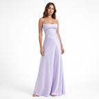 Vestido largo de satén para mujer | Elegante vestido de invitada de boda con corsé