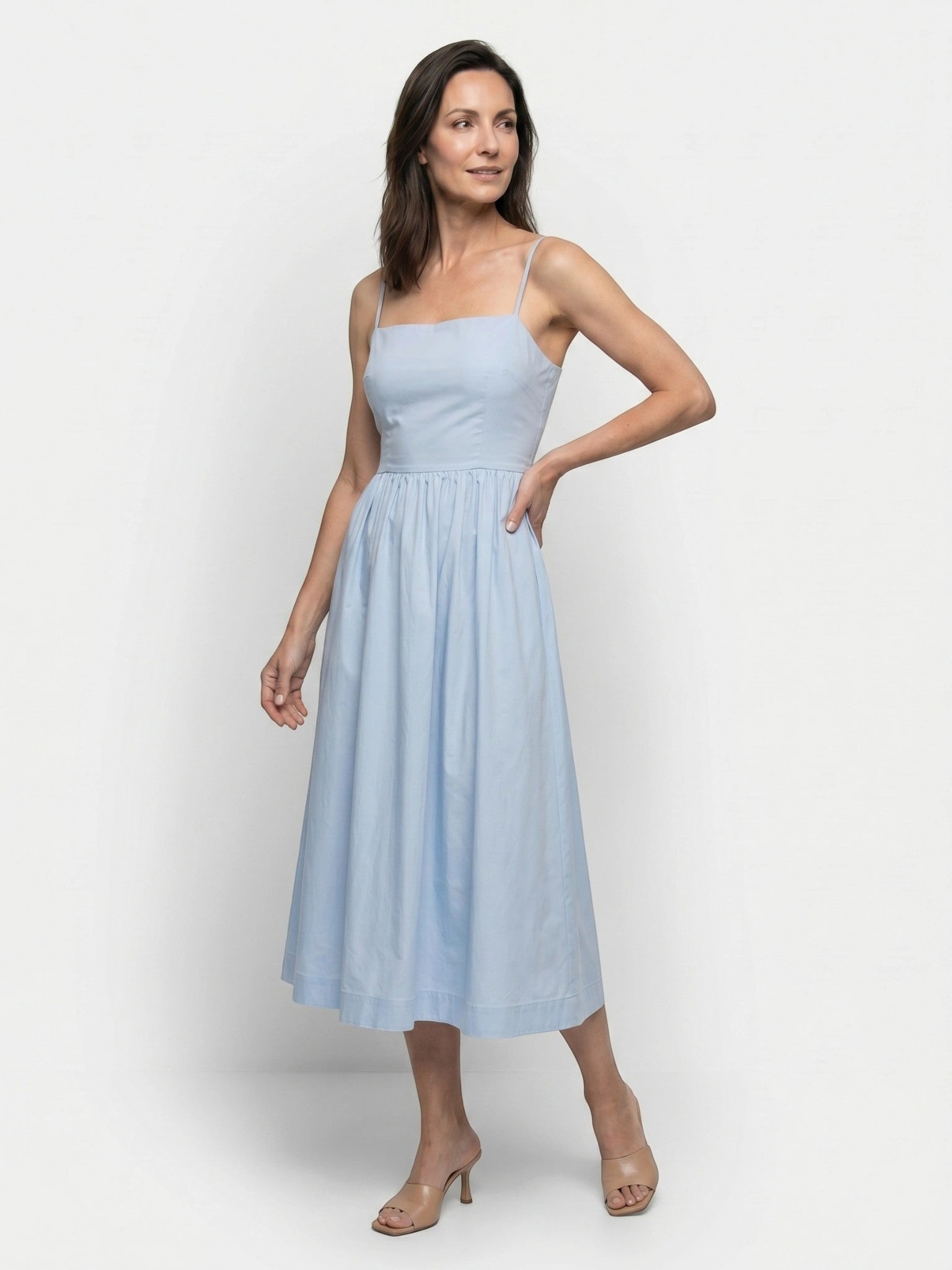 Vestido largo elegante para mujer | Moderno vestido de verano sin mangas