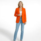Womens Smooth Woven Blazer | Tailored Black Blazer for Women | Elegant Work Jacket 14