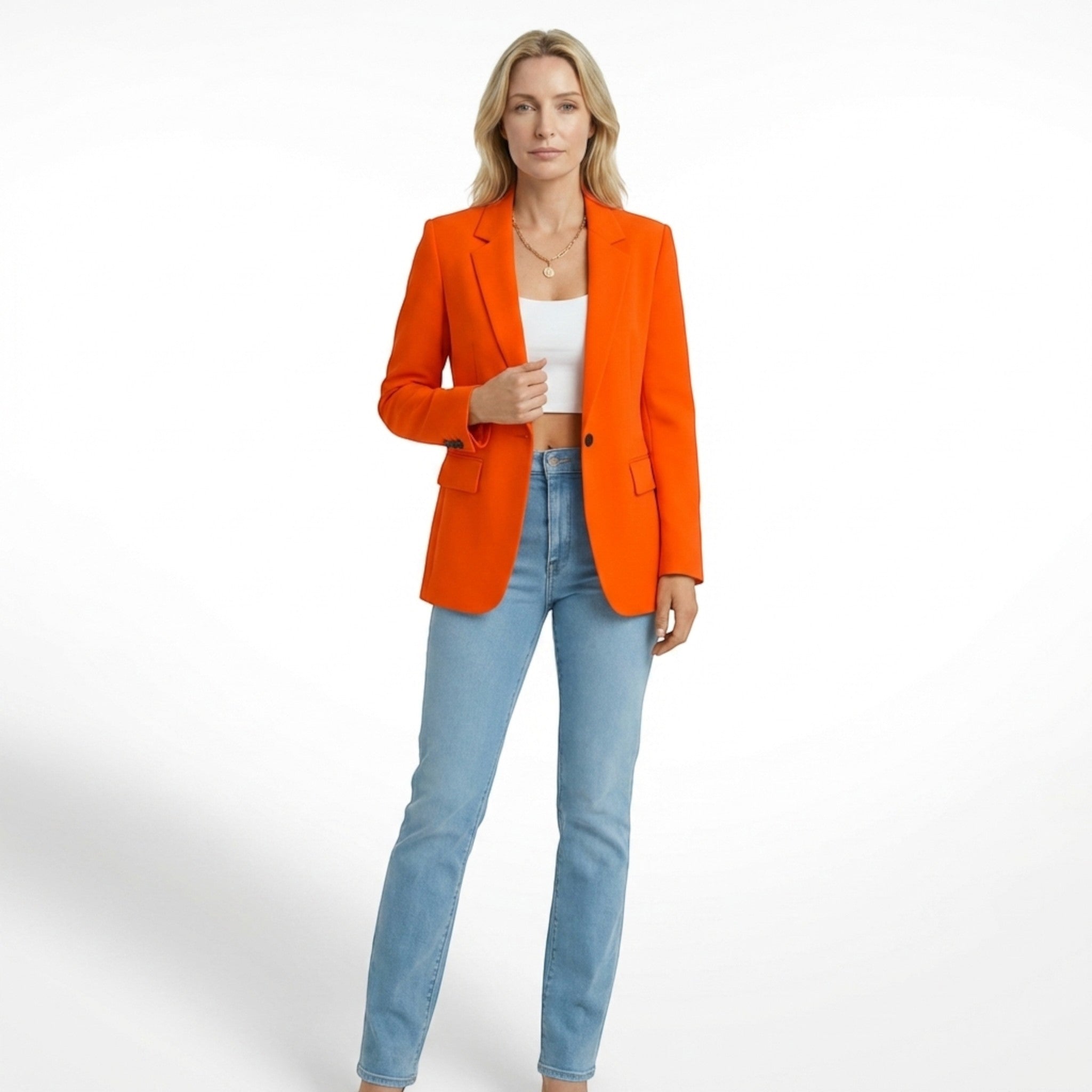 Womens Smooth Woven Blazer | Tailored Black Blazer for Women | Elegant Work Jacket 14