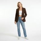 Womens Smooth Woven Blazer | Tailored Black Blazer for Women | Elegant Work Jacket 3