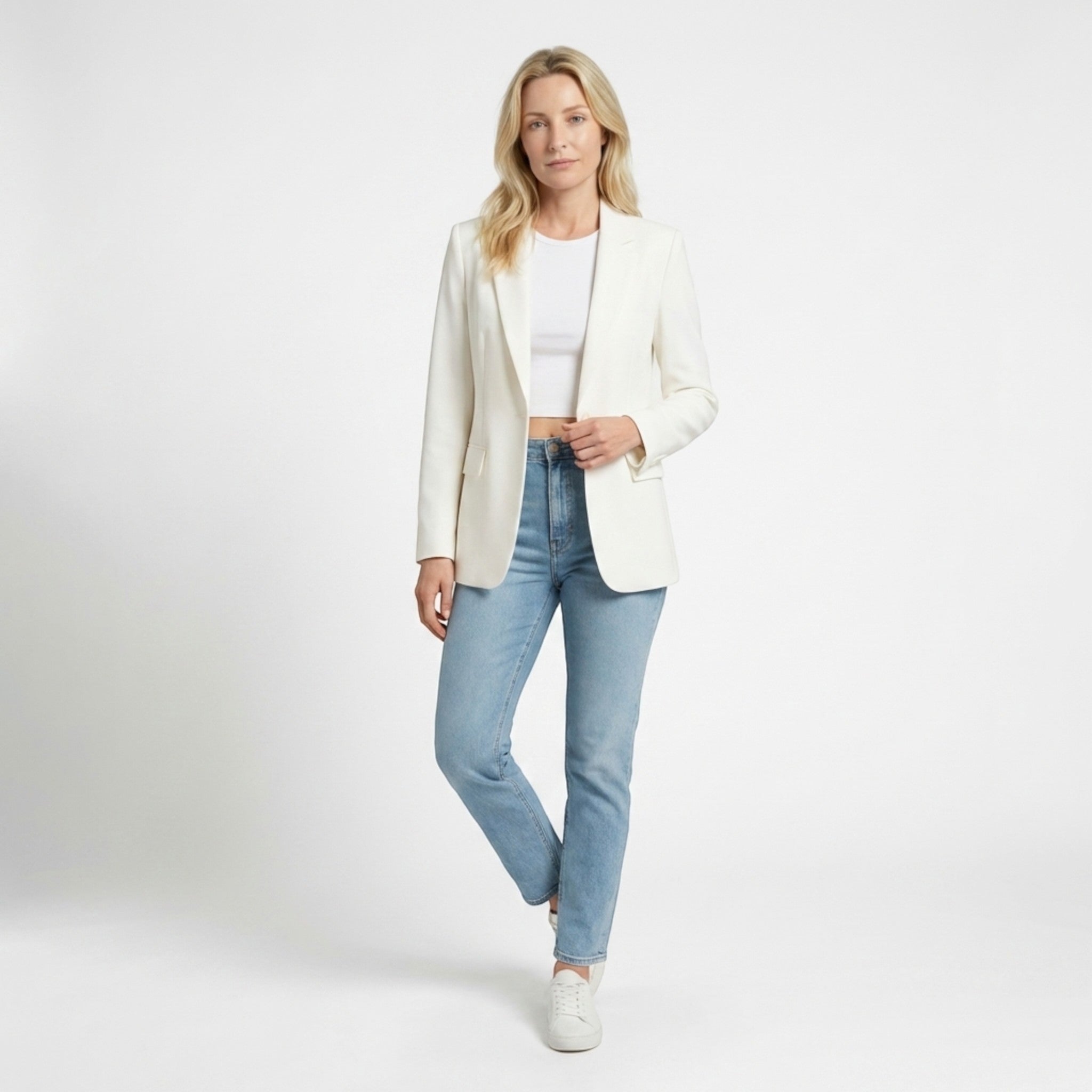Womens Smooth Woven Blazer | Tailored Black Blazer for Women | Elegant Work Jacket 10