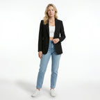 Womens Smooth Woven Blazer | Tailored Black Blazer for Women | Elegant Work Jacket 9