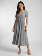 Women's Soft A-Line Midi Dress | Elegant Tummy Control Summer Dress