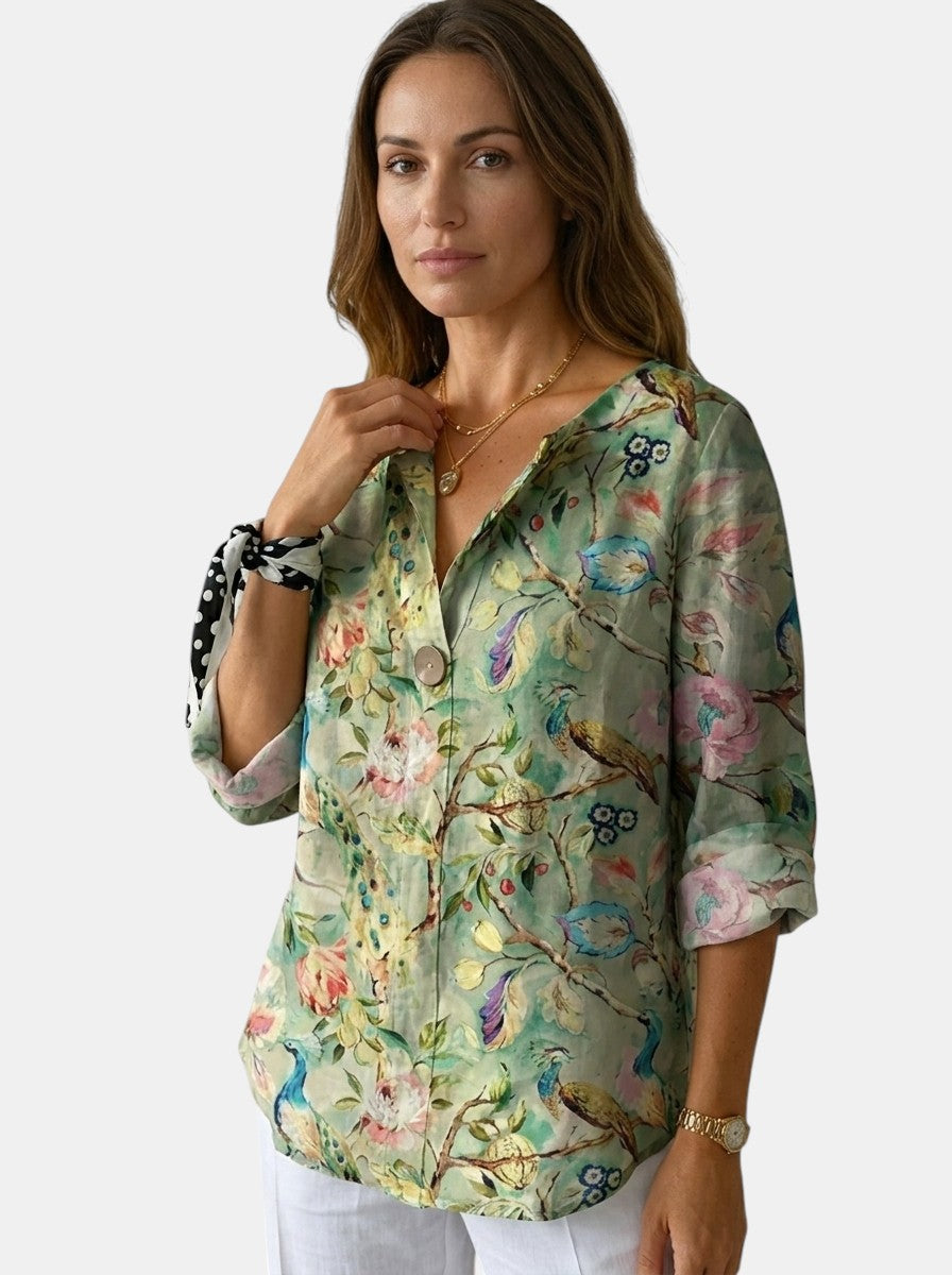 Blusa da donna con stampa floreale morbida | Top estivo leggero e casual | Camicia elegante a vestibilità rilassata
