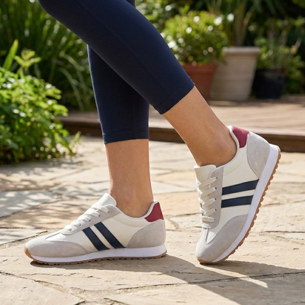 Womens Soft Leather Casual Sneakers | Lightweight Elegant White Slip-On Shoes 1