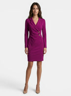 Women's Structured Midi Dress | Elegant Long Sleeve Formal Dress for All Seasons