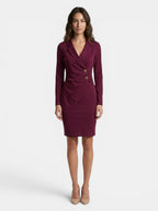 Women's Structured Midi Dress | Elegant Long Sleeve Formal Dress for All Seasons