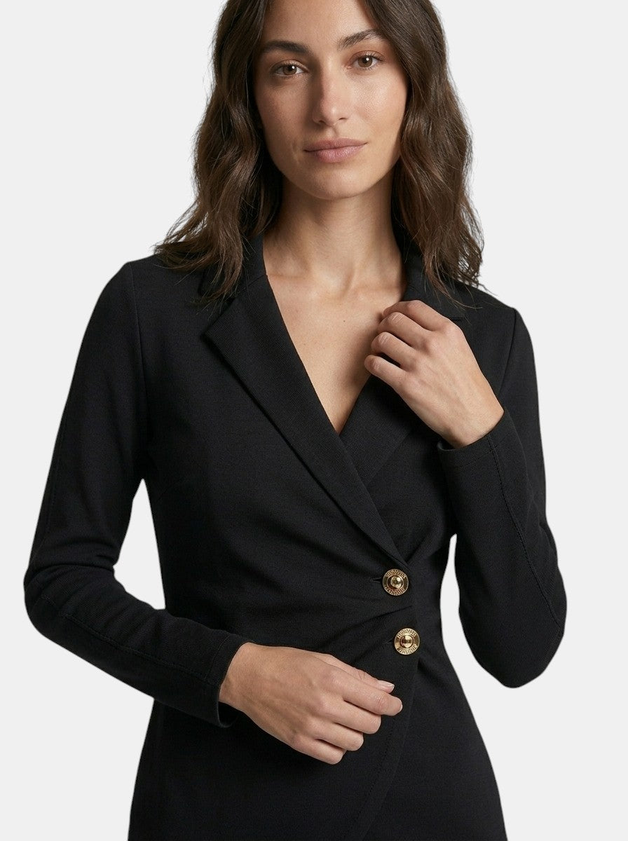 Robe midi structurée pour femme | Robe formelle élégante à manches longues pour toutes saisons