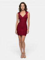 Women's Structured V Neck Mini Dress | Fitted Bodycon Summer Style
