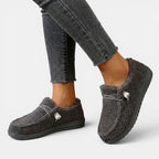 Womens Supportive Leather Loafers | Comfortable Black Slip-On Shoes 6