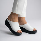 Sandales compensées synthétiques pour femmes | Chaussures d'été confortables à bout ouvert