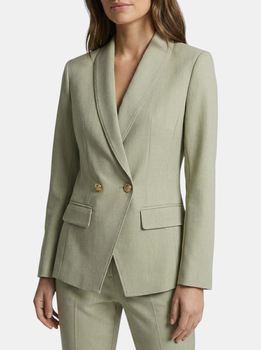 Conjunto de Blazer Entallado para Mujer | Traje de Pantalón Elegante con Cuello Chal para Otoño/Invierno