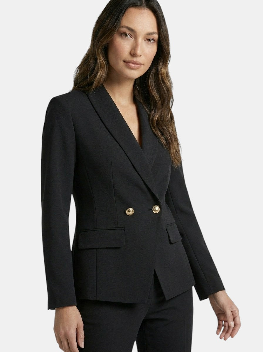 Conjunto de Blazer Entallado para Mujer | Traje de Pantalón Elegante con Cuello Chal para Otoño/Invierno