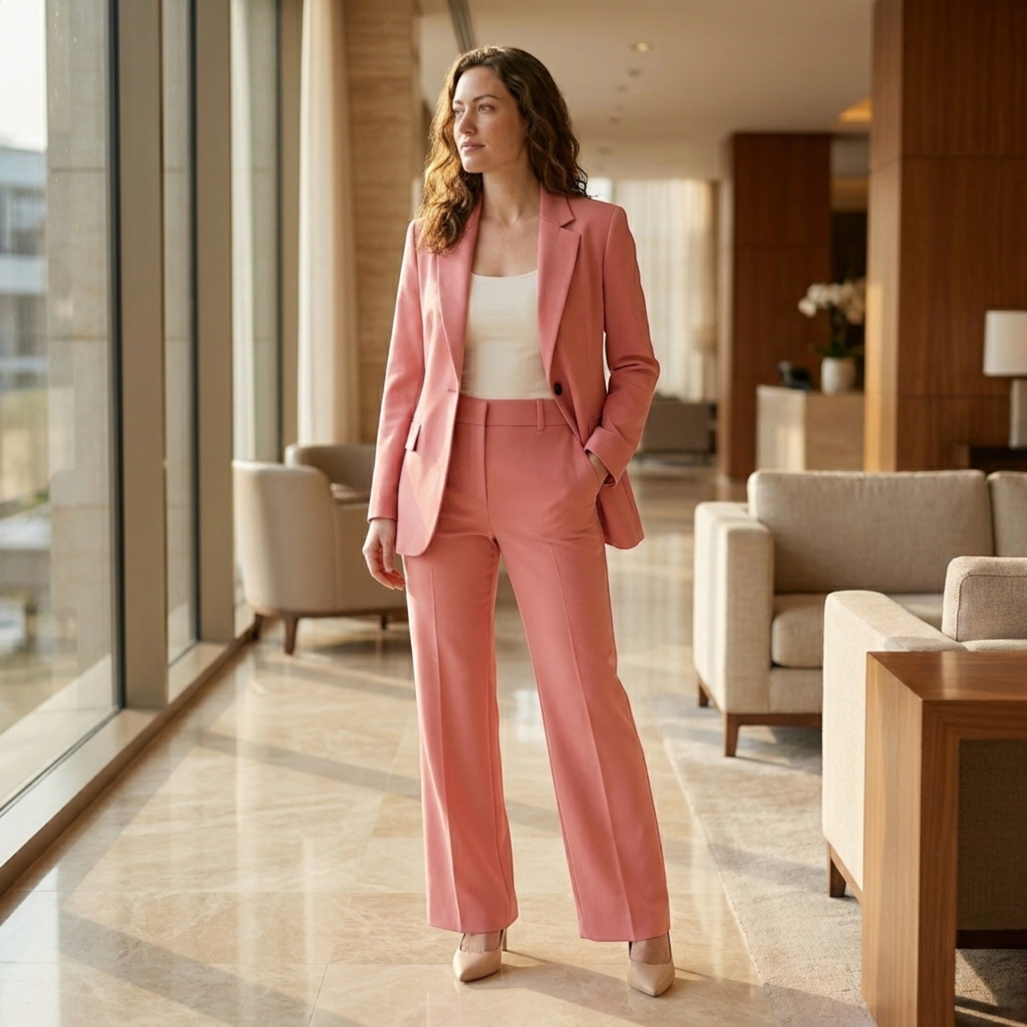 Womens Tailored Suit Set | Elegant Blazer and Trousers | Versatile All-Season Business Attire 1