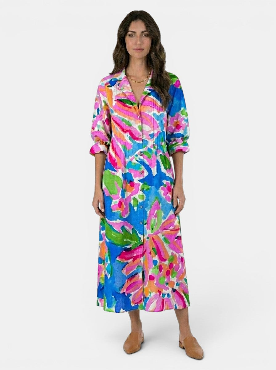 Robe maxi en coton éclatante pour femme | Élégante tenue bohème d'été