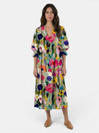 Women's Vibrant Cotton Maxi Dress | Elegant Boho Summer Wear