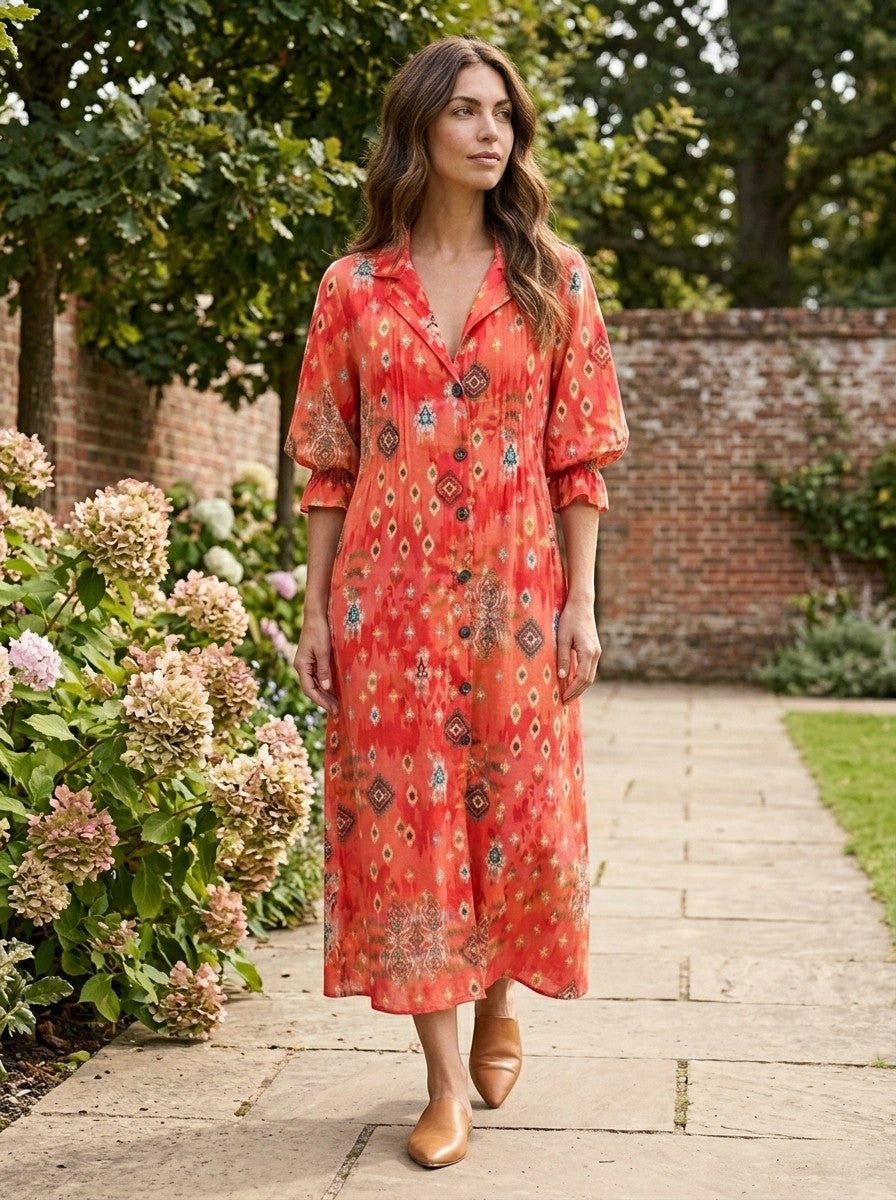 Women's Vibrant Cotton Maxi Dress | Elegant Boho Summer Wear