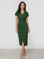 Women's Vibrant Summer Maxi Dress | Elegant Flowing Wrap Style with Side Slit