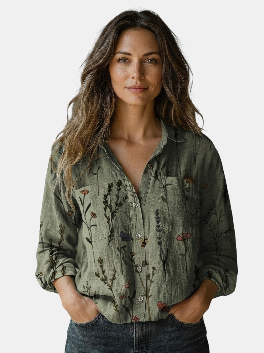 Blusa da donna con motivo vintage | Top estivo leggero e dalla vestibilità comoda