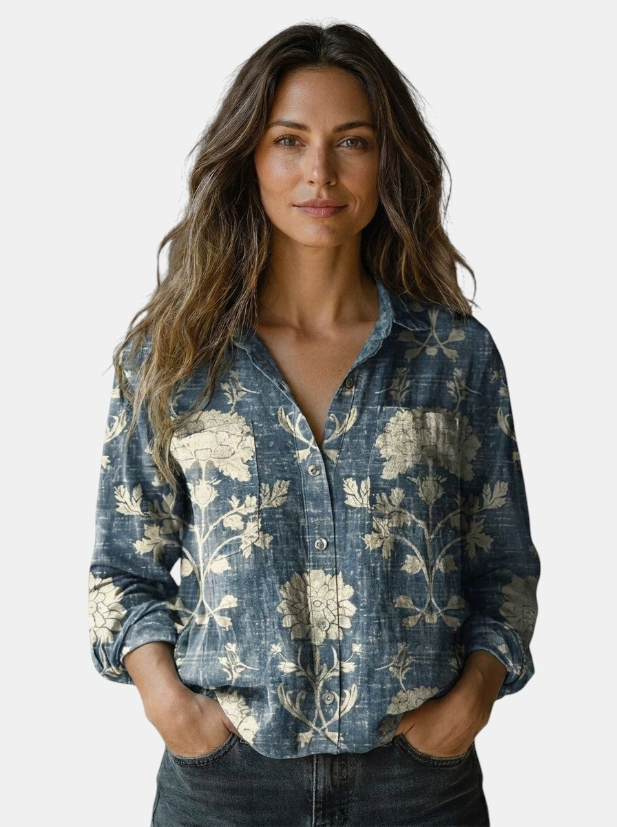 Blusa da donna con motivo vintage | Top estivo leggero e dalla vestibilità comoda